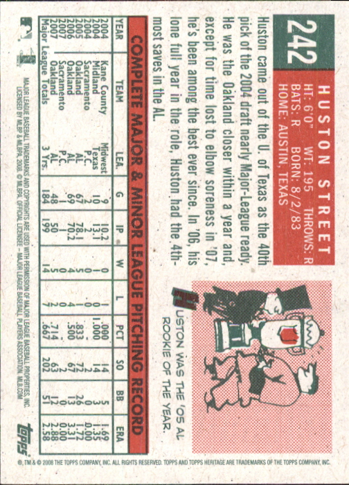 A3901- 2008 Topps Heritage BB Karten 1-259 + Rookies -du Pick- 15 + Gratis US - Bild 208 von 456