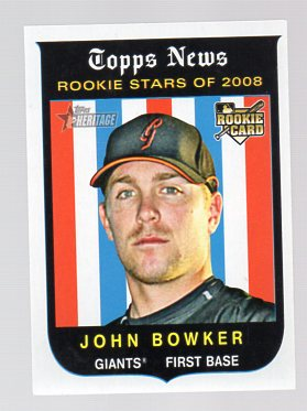 2008 Topps Heritage #681 John Bowker (RC)