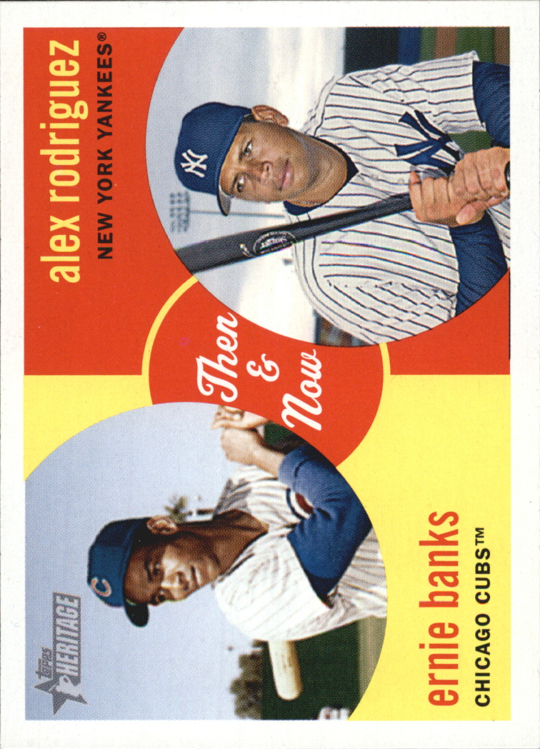 2008 Topps Heritage Then and Now #TN2 Alex Rodriguez/Ernie Banks