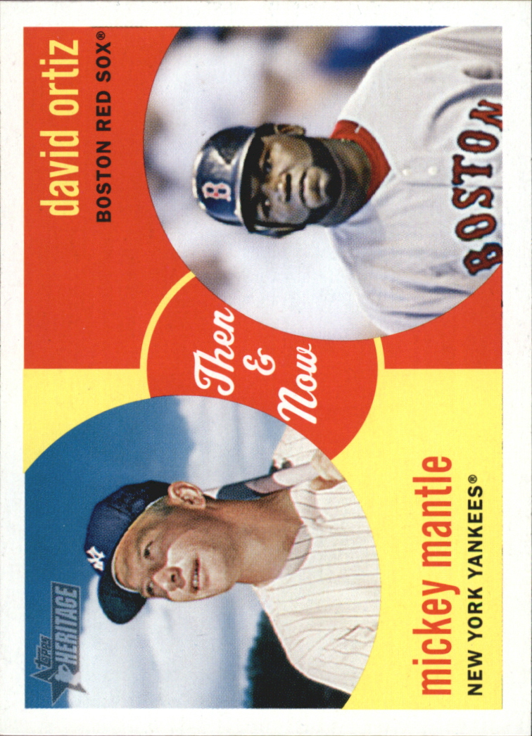 2008 Topps Heritage Then and Now #TN5 David Ortiz/Mickey Mantle