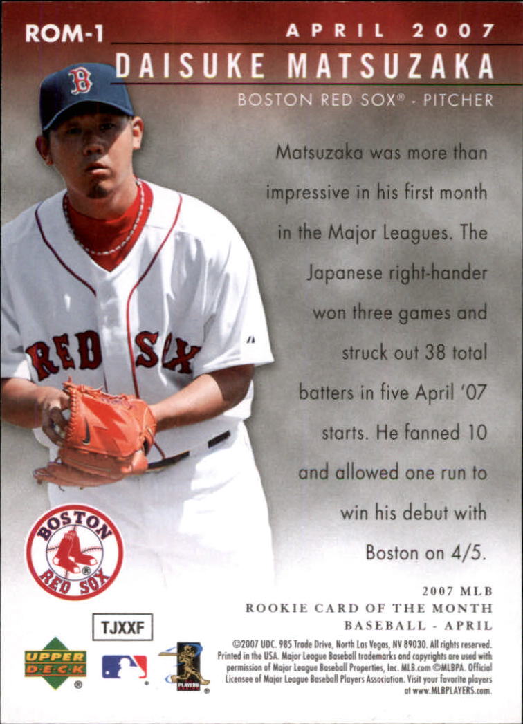 2007 Upper Deck MLB Rookie Card of the Month #ROM1 Daisuke