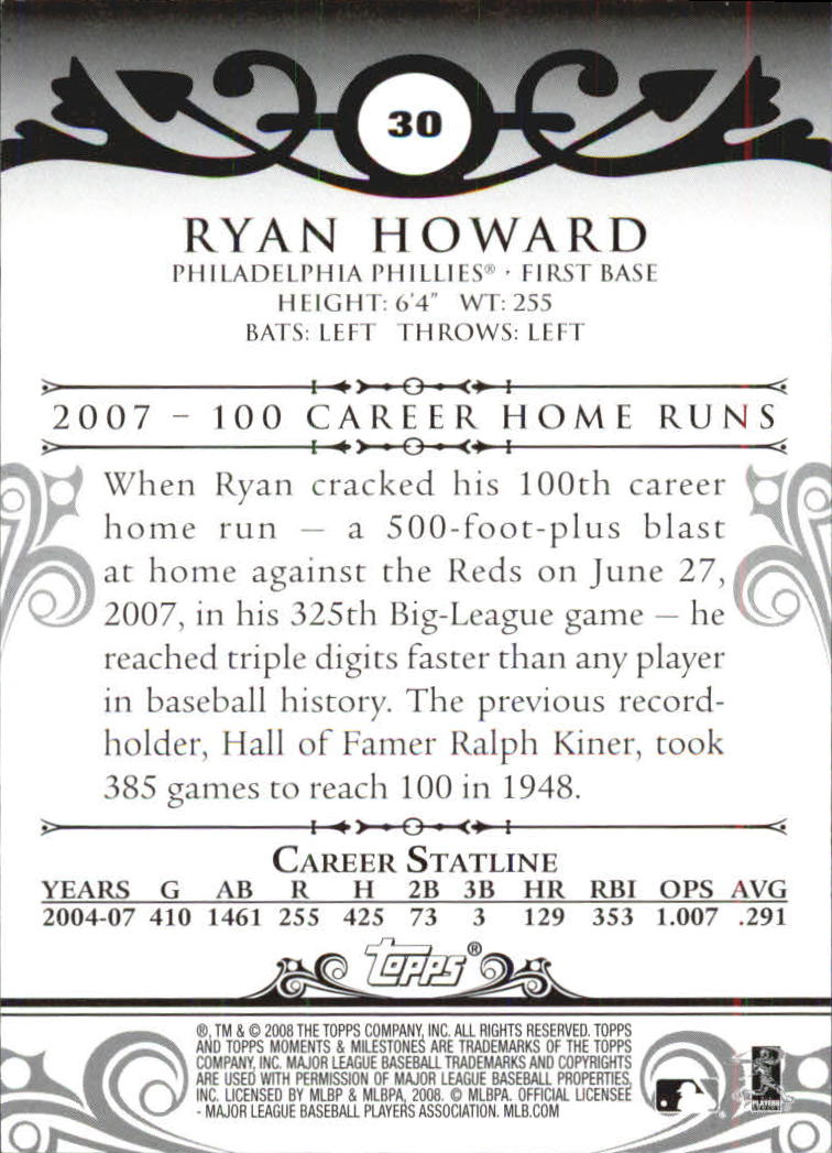 B5342- 2008 Topps Moments and Milestone BB Group1 -You Pick- 15+ FREE US SHIP - Picture 75 of 212