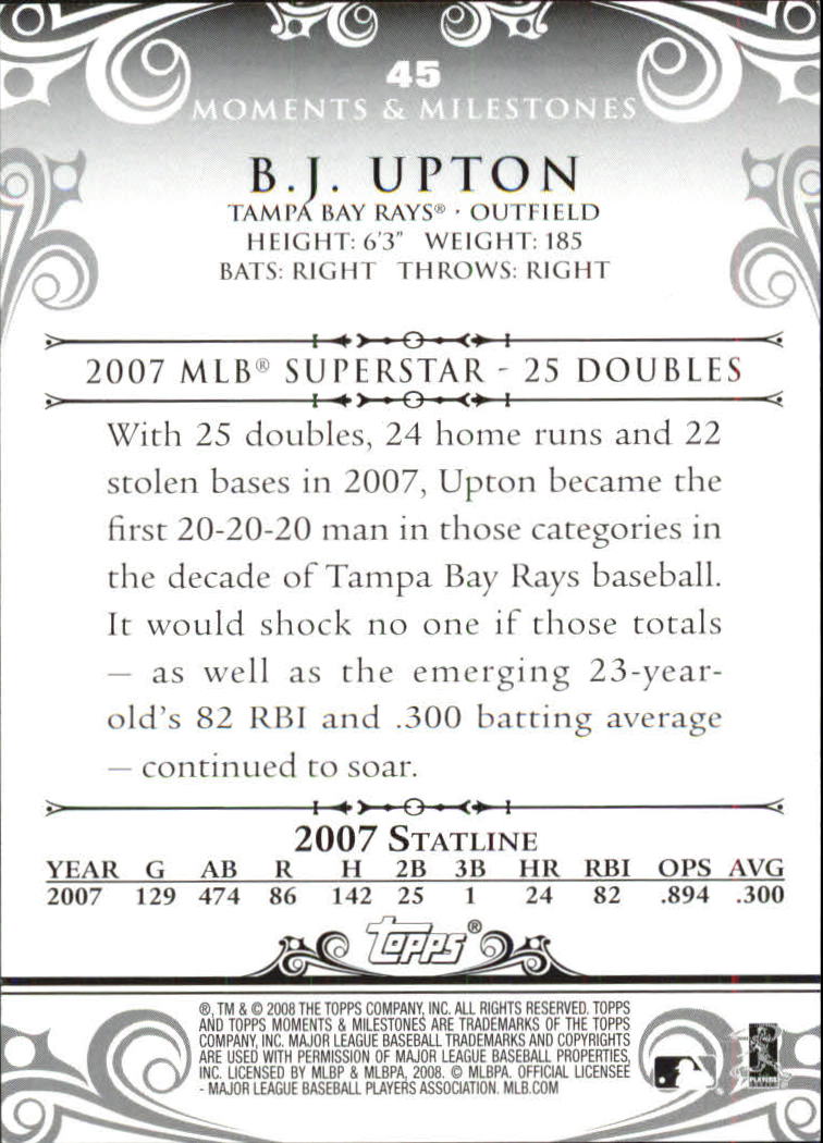 B5342- 2008 Topps Moments and Milestone BB Group1 -You Pick- 15+ FREE US SHIP - Picture 83 of 212