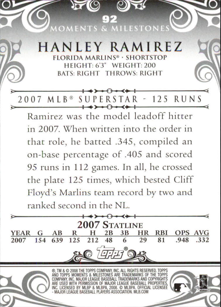 B5342- 2008 Topps Moments and Milestone BB Group1 -You Pick- 15+ FREE US SHIP - Picture 120 of 212