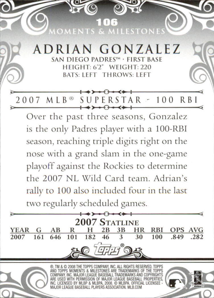 B5342- 2008 Topps Moments and Milestone BB Group1 -You Pick- 15+ FREE US SHIP - Picture 52 of 212