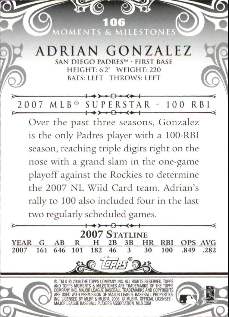 B5342- 2008 Topps Moments and Milestone BB Group1 -You Pick- 15+ FREE US SHIP - Picture 149 of 212