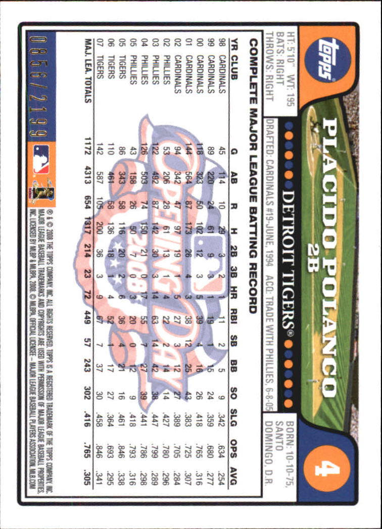 A5784- 2008 Topps Opening Day Gold BB Cards 1-220 -You Pick- 15+ FREE US SHIP - Picture 9 of 423