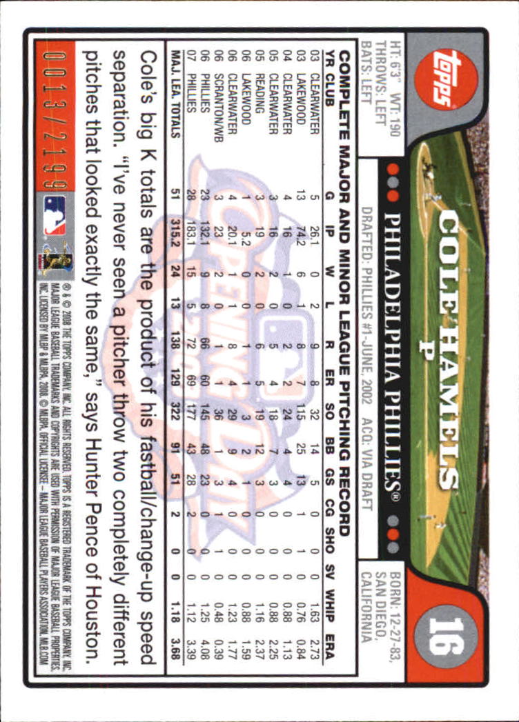 A5784- 2008 Topps Opening Day Gold BB Cards 1-220 -You Pick- 15+ FREE US SHIP - Picture 31 of 423