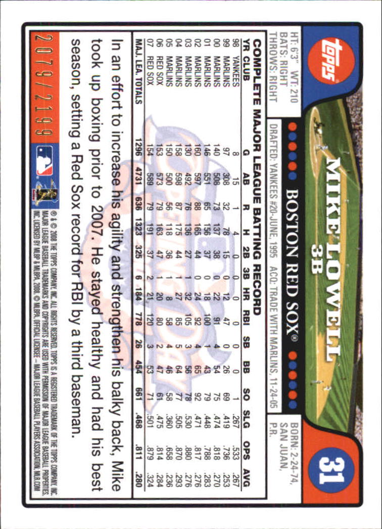 A5784- 2008 Topps Opening Day Gold BB Cards 1-220 -You Pick- 15+ FREE US SHIP - Picture 59 of 423