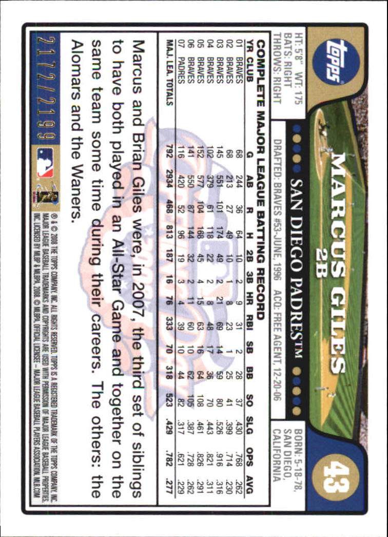 A5784- 2008 Topps Opening Day Gold BB Cards 1-220 -You Pick- 15+ FREE US SHIP - Picture 83 of 423