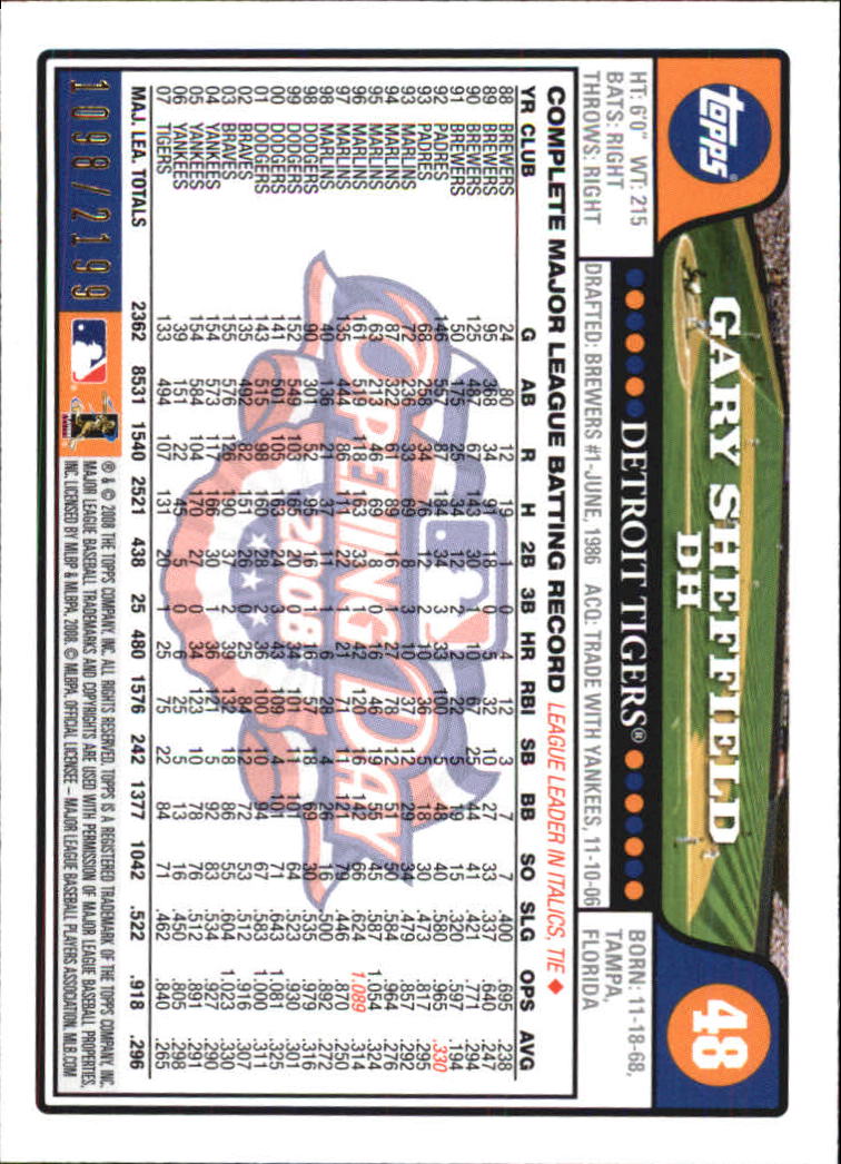 A5784- 2008 Topps Opening Day Gold BB Cards 1-220 -You Pick- 15+ FREE US SHIP - Picture 93 of 423