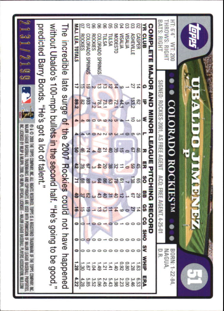 A5784- 2008 Topps Opening Day Gold BB Cards 1-220 -You Pick- 15+ FREE US SHIP - Picture 97 of 423