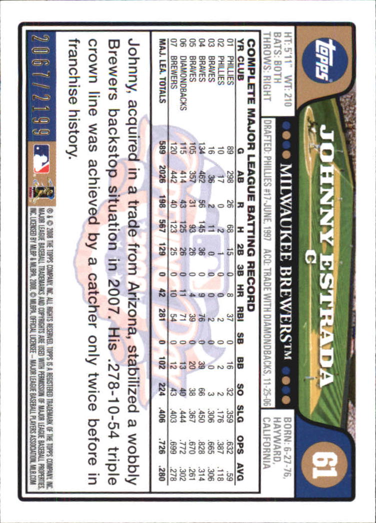 A5784- 2008 Topps Opening Day Gold BB Cards 1-220 -You Pick- 15+ FREE US SHIP - Picture 117 of 423