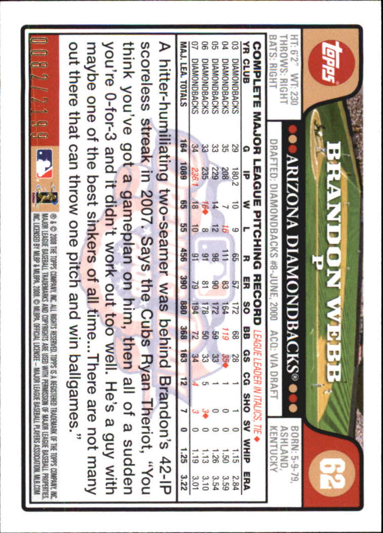 A5784- 2008 Topps Opening Day Gold BB Cards 1-220 -You Pick- 15+ FREE US SHIP - Picture 119 of 423