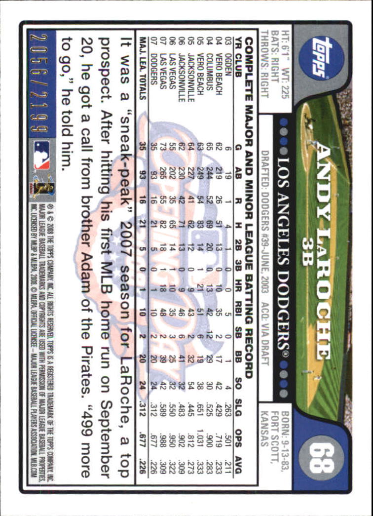 A5784- 2008 Topps Opening Day Gold BB Cards 1-220 -You Pick- 15+ FREE US SHIP - Picture 129 of 423