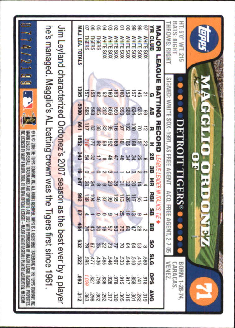 A5784- 2008 Topps Opening Day Gold BB Cards 1-220 -You Pick- 15+ FREE US SHIP - Picture 135 of 423