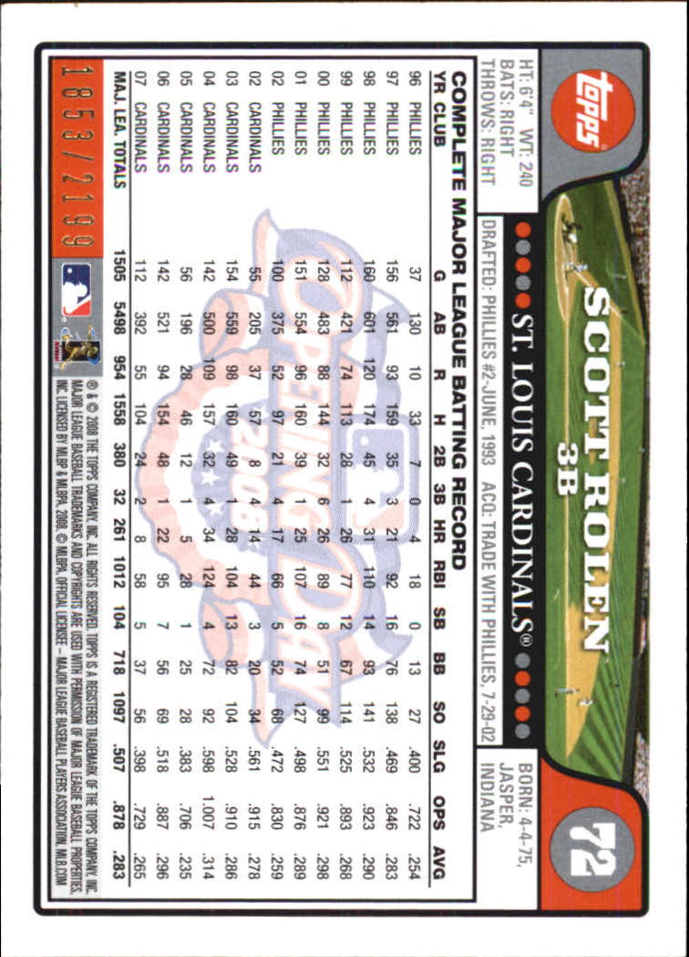 A5784- 2008 Topps Opening Day Gold BB Cards 1-220 -You Pick- 15+ FREE US SHIP - Picture 137 of 423