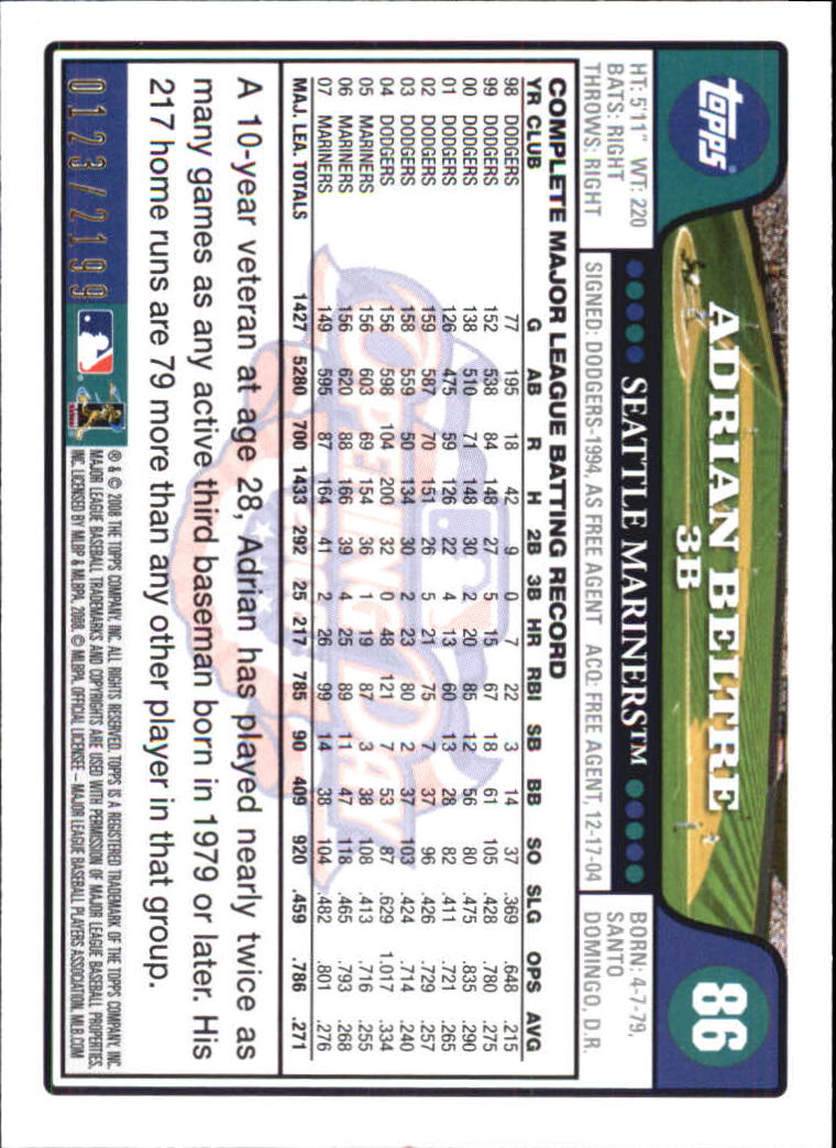A5784- 2008 Topps Opening Day Gold BB Cards 1-220 -You Pick- 15+ FREE US SHIP - Picture 163 of 423
