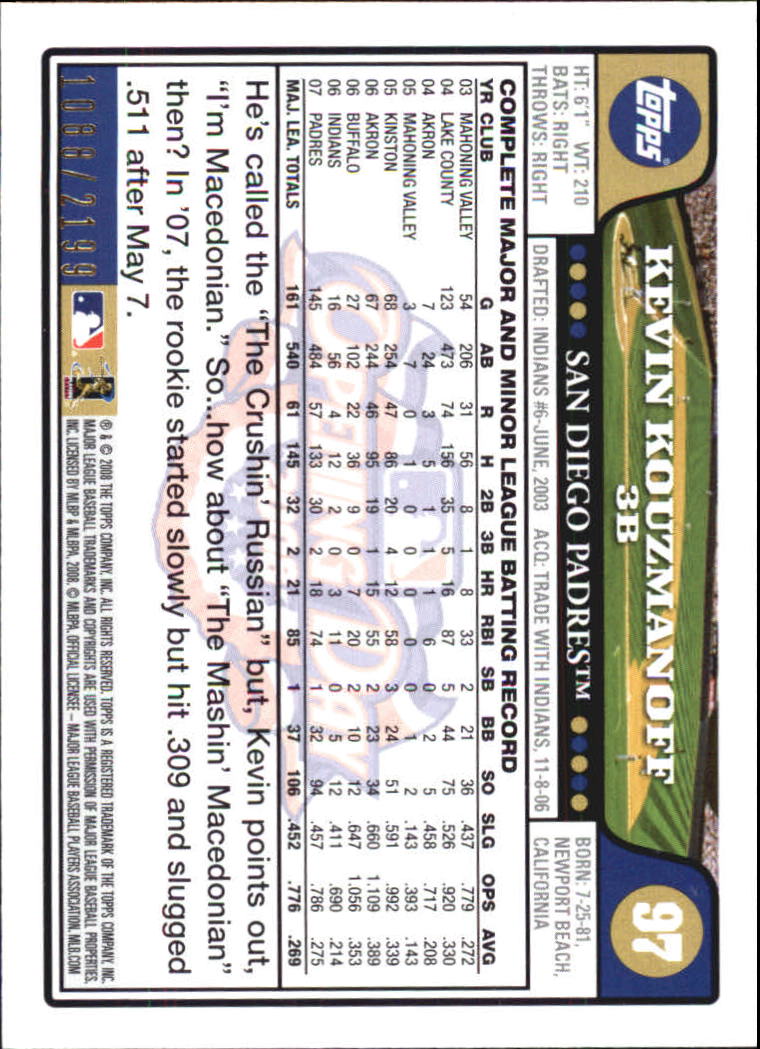 A5784- 2008 Topps Opening Day Gold BB Cards 1-220 -You Pick- 15+ FREE US SHIP - Picture 183 of 423