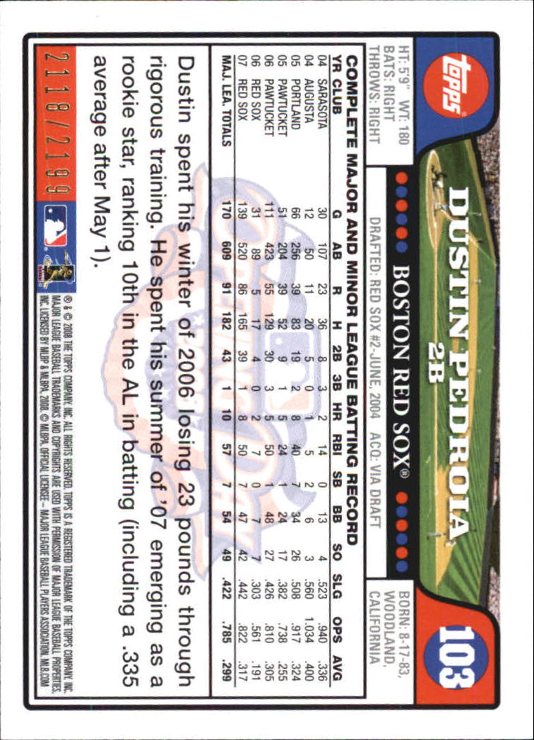 A5784- 2008 Topps Opening Day Gold BB Cards 1-220 -You Pick- 15+ FREE US SHIP - Picture 195 of 423