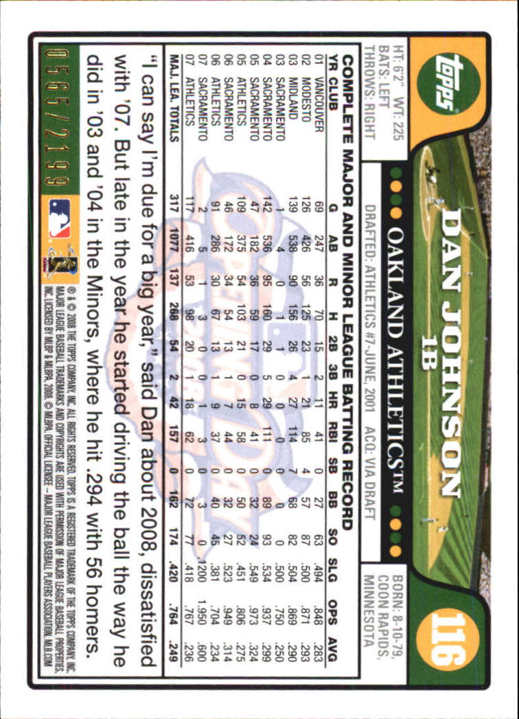 A5784- 2008 Topps Opening Day Gold BB Cards 1-220 -You Pick- 15+ FREE US SHIP - Picture 219 of 423
