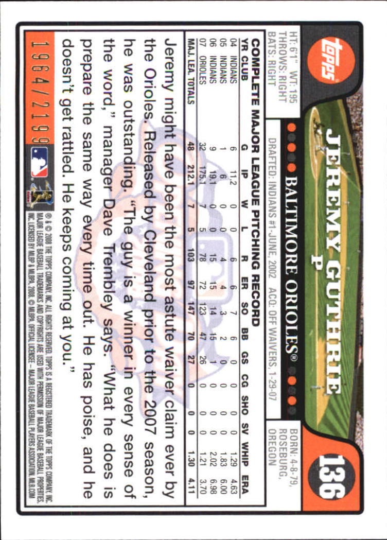 A5784- 2008 Topps Opening Day Gold BB Cards 1-220 -You Pick- 15+ FREE US SHIP - Picture 259 of 423