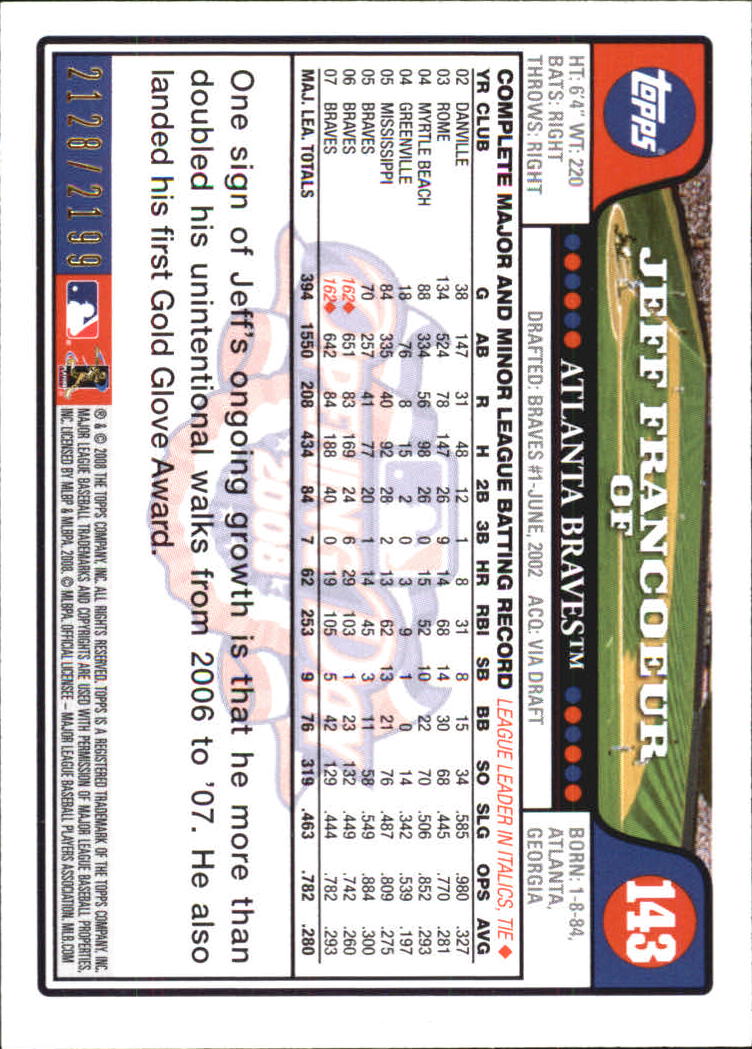 A5784- 2008 Topps Opening Day Gold BB Cards 1-220 -You Pick- 15+ FREE US SHIP - Picture 273 of 423