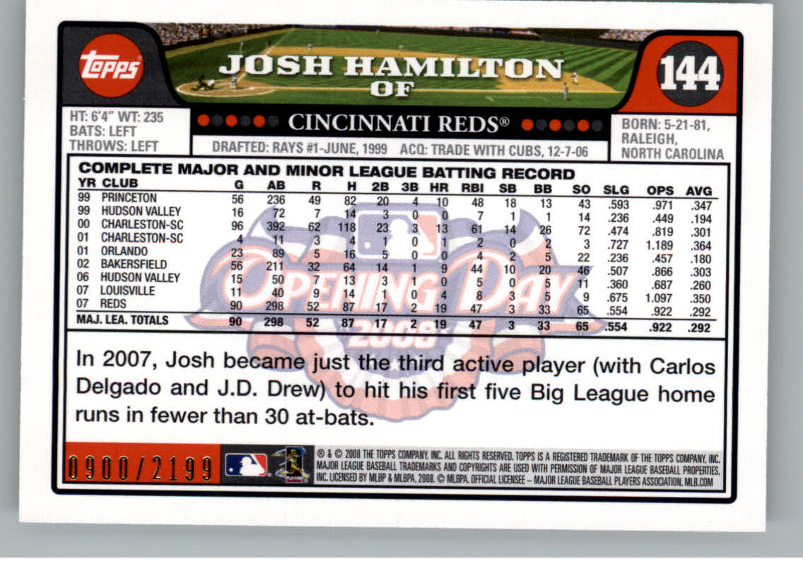 A5784- 2008 Topps Opening Day Gold BB Cards 1-220 -You Pick- 15+ FREE US SHIP - Picture 275 of 423