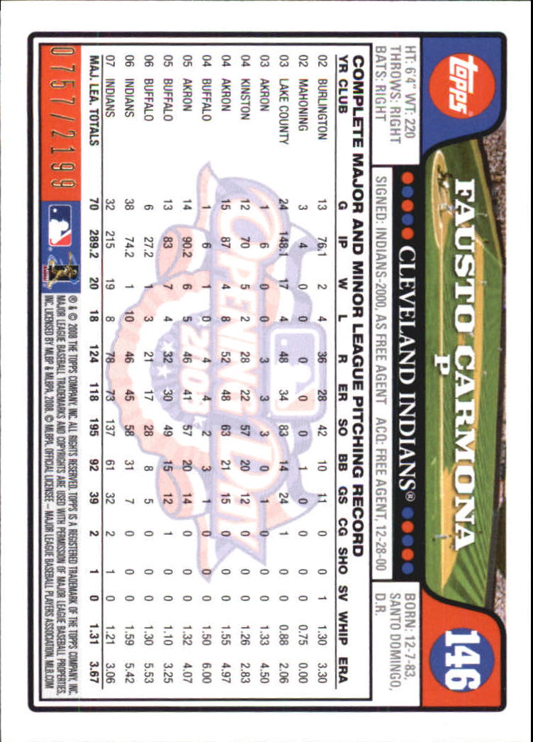 A5784- 2008 Topps Opening Day Gold BB Cards 1-220 -You Pick- 15+ FREE US SHIP - Picture 279 of 423