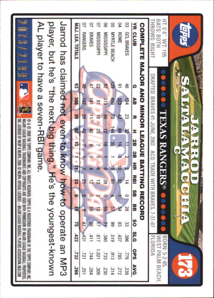 A5784- 2008 Topps Opening Day Gold BB Cards 1-220 -You Pick- 15+ FREE US SHIP - Picture 333 of 423