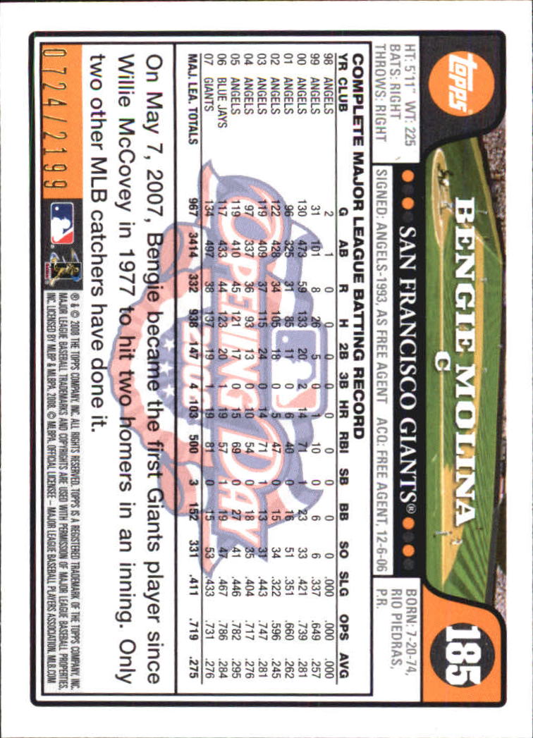 A5784- 2008 Topps Opening Day Gold BB Cards 1-220 -You Pick- 15+ FREE US SHIP - Picture 357 of 423