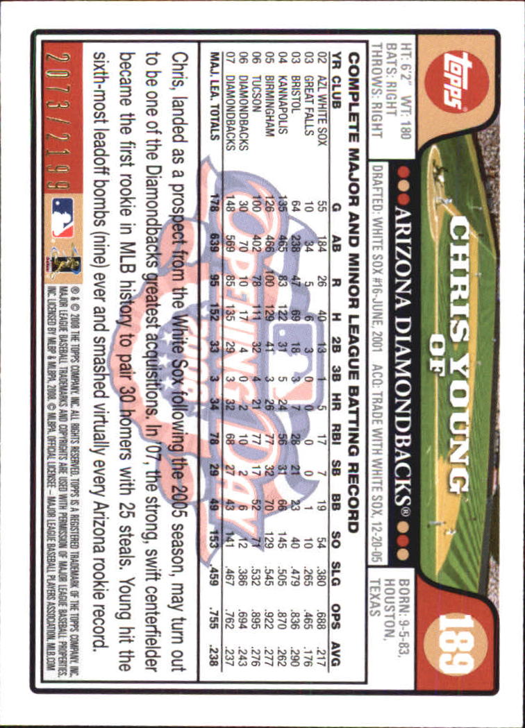 A5784- 2008 Topps Opening Day Gold BB Cards 1-220 -You Pick- 15+ FREE US SHIP - Picture 365 of 423