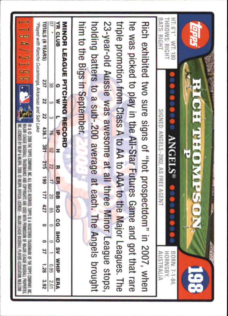 A5784- 2008 Topps Opening Day Gold BB Cards 1-220 -You Pick- 15+ FREE US SHIP - Picture 381 of 423
