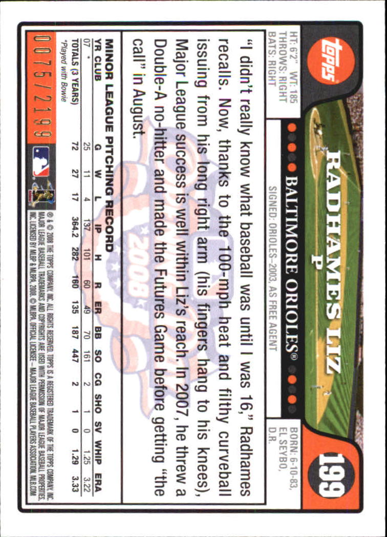 A5784- 2008 Topps Opening Day Gold BB Cards 1-220 -You Pick- 15+ FREE US SHIP - Picture 383 of 423