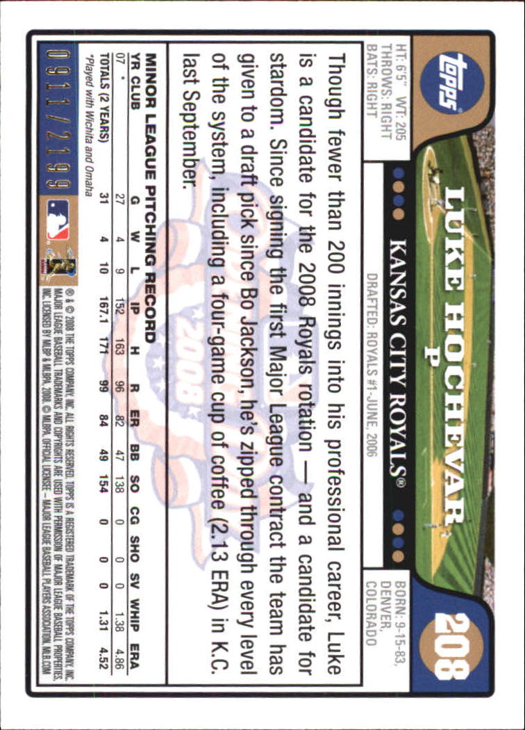 A5784- 2008 Topps Opening Day Gold BB Cards 1-220 -You Pick- 15+ FREE US SHIP - Picture 401 of 423