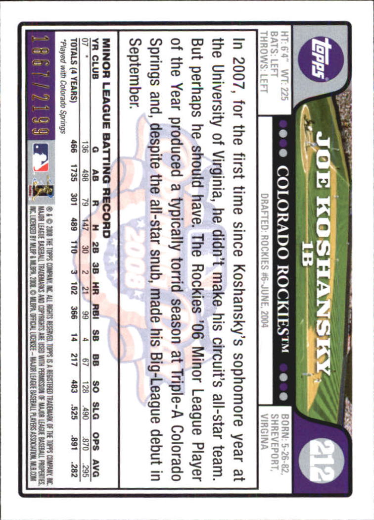 A5784- 2008 Topps Opening Day Gold BB Cards 1-220 -You Pick- 15+ FREE US SHIP - Picture 409 of 423
