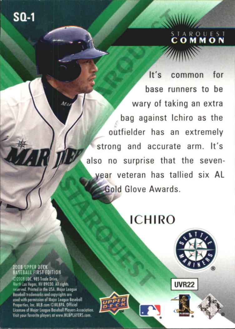 2008 Upper Deck First Edition StarQuest #SQ1 Ichiro Suzuki back image