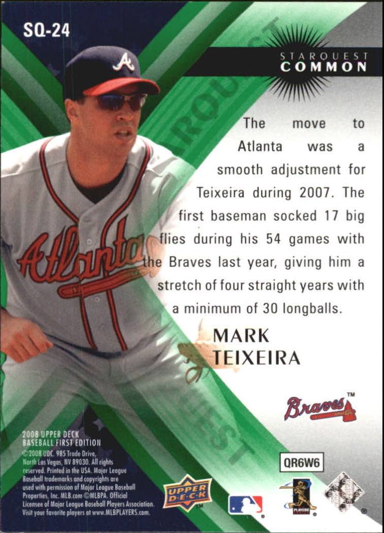 Mark Teixeira 2008 Upper Deck First Edition Starquest #SQ-24