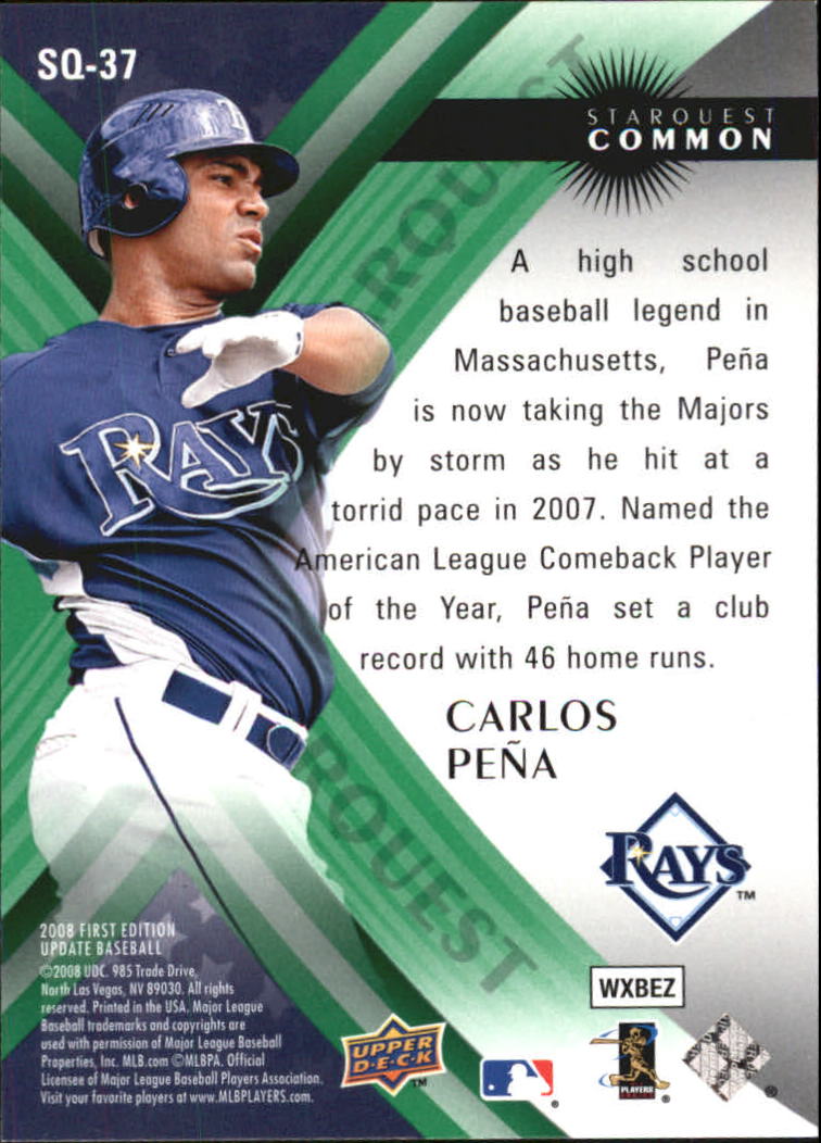 2008 Upper Deck First Edition StarQuest #SQ37 Carlos Pena back image