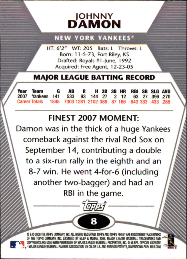 B1772- 2008 Finest Baseball Card #s 1-150 Inserts -You Pick- 15+ FREE US SHIP - Picture 13 of 332