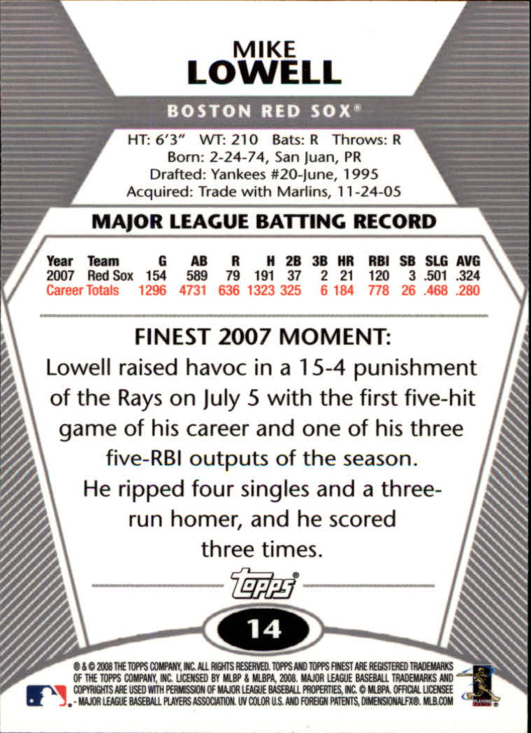 B1772- 2008 Finest Baseball Card #s 1-150 Inserts -You Pick- 15+ FREE US SHIP - Picture 25 of 332