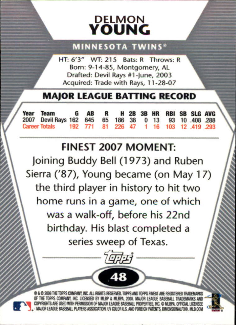 B1772- 2008 Finest Baseball Card #s 1-150 Inserts -You Pick- 15+ FREE US SHIP - Picture 71 of 332