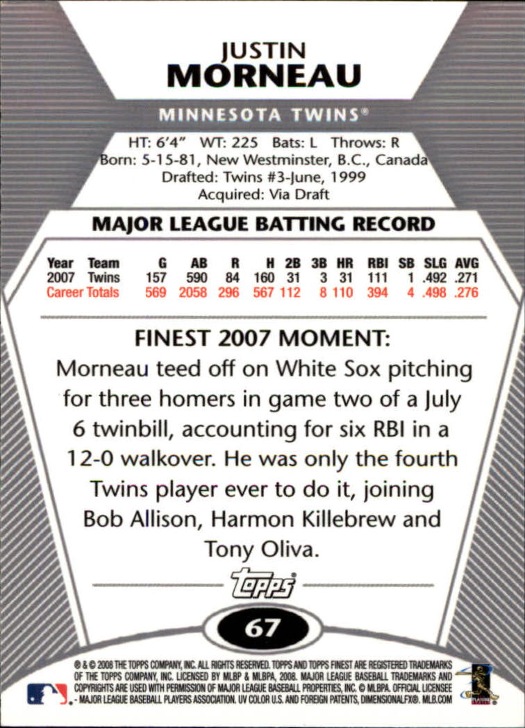B1772- 2008 Finest Baseball Card #s 1-150 Inserts -You Pick- 15+ FREE US SHIP - Picture 103 of 332