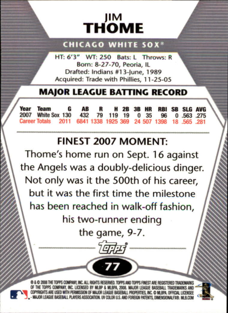 B1772- 2008 Finest Baseball Card #s 1-150 Inserts -You Pick- 15+ FREE US SHIP - Picture 121 of 332