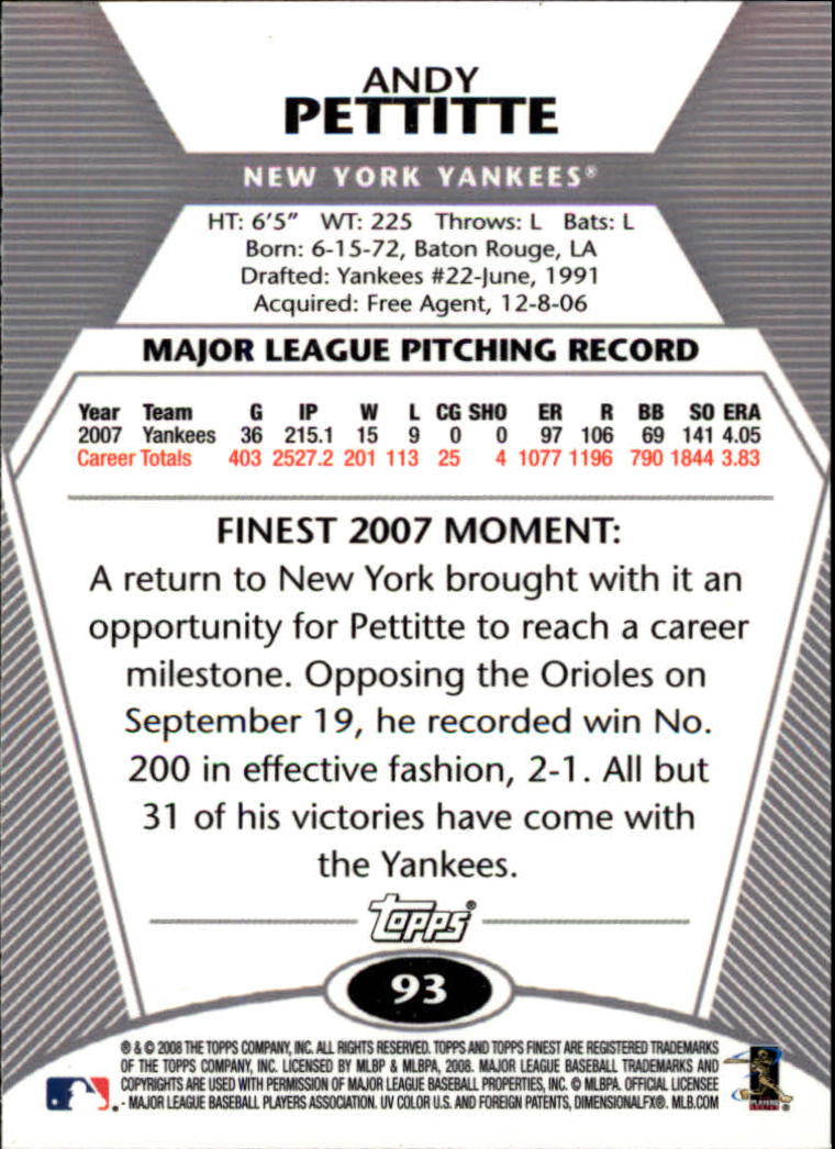 B1772- 2008 Finest Baseball Card #s 1-150 Inserts -You Pick- 15+ FREE US SHIP - Picture 145 of 332