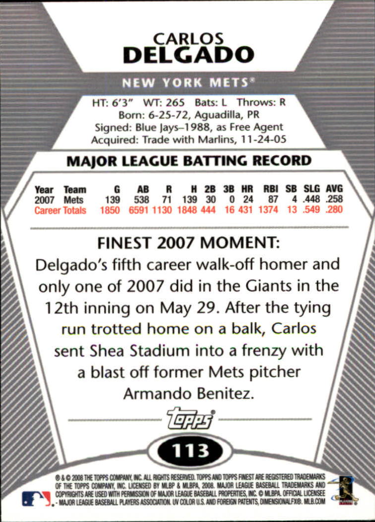 B1772- 2008 Finest Baseball Card #s 1-150 Inserts -You Pick- 15+ FREE US SHIP - Picture 179 of 332