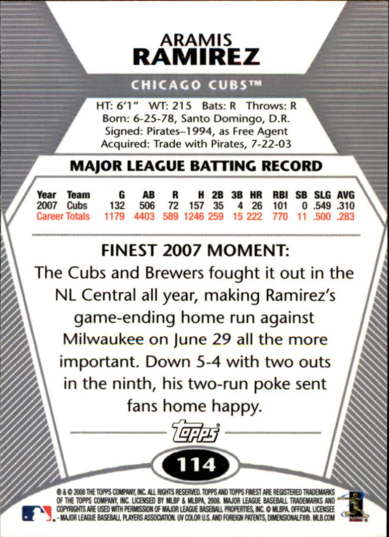 B1772- 2008 Finest Baseball Card #s 1-150 Inserts -You Pick- 15+ FREE US SHIP - Picture 181 of 332