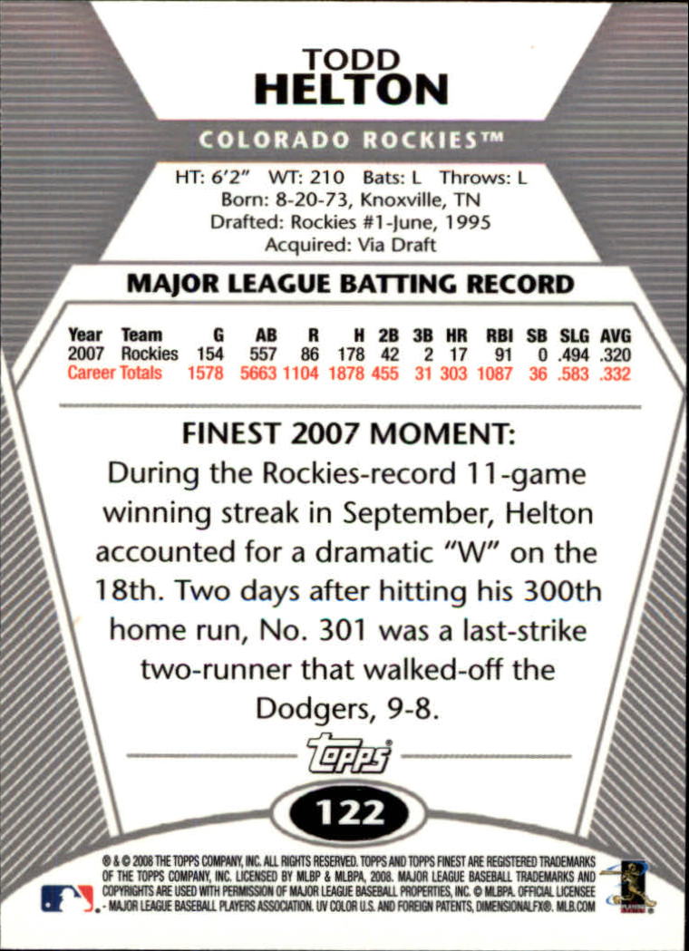 B1772- 2008 Finest Baseball Card #s 1-150 Inserts -You Pick- 15+ FREE US SHIP - Picture 193 of 332