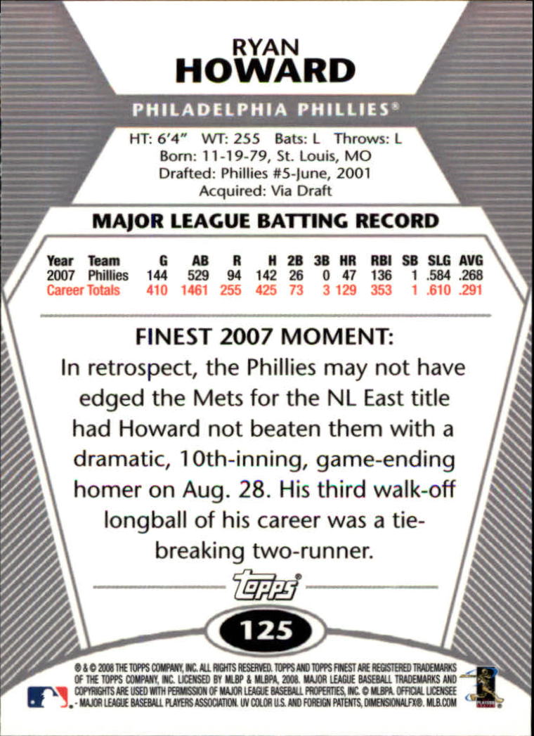 B1772- 2008 Finest Baseball Card #s 1-150 Inserts -You Pick- 15+ FREE US SHIP - Picture 197 of 332