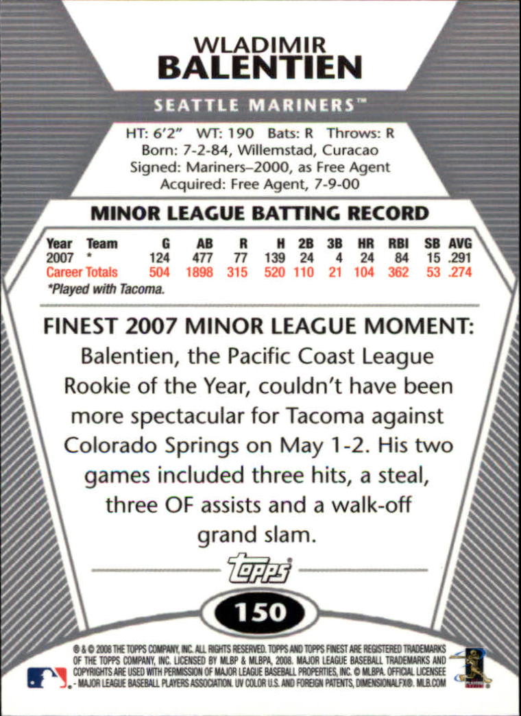 B1772- 2008 Finest Baseball Card #s 1-150 Inserts -You Pick- 15+ FREE US SHIP - Picture 240 of 332